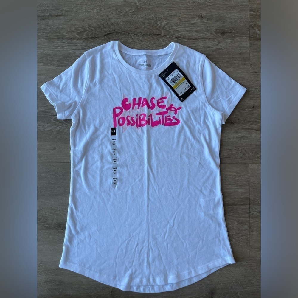 NWT Girls Underarmour T-shirt Short Sleeve SZ M